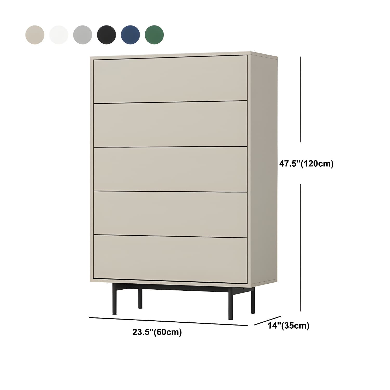 9.37"/47.24" Tall Wooden Chest, Rectangle Accent Chest with Drawers - image 19