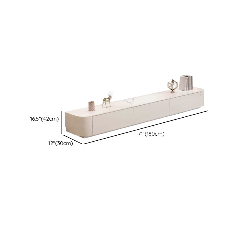 White TV Stand for Sleeping Quarters with Shelf, 2 Drawers, 2 Cabinets, Cable Management, and Gate Doors - image 20