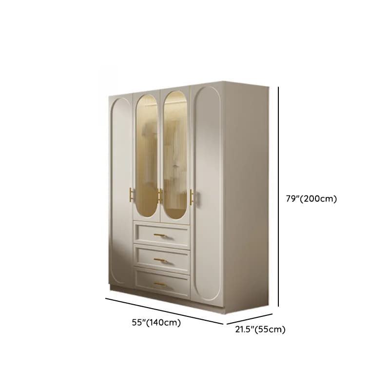 Chalk Simple Lumber Independent Wardrobe Closet with Soft Close Drawer, Interior Shelves, and Clothing Rod - image 6