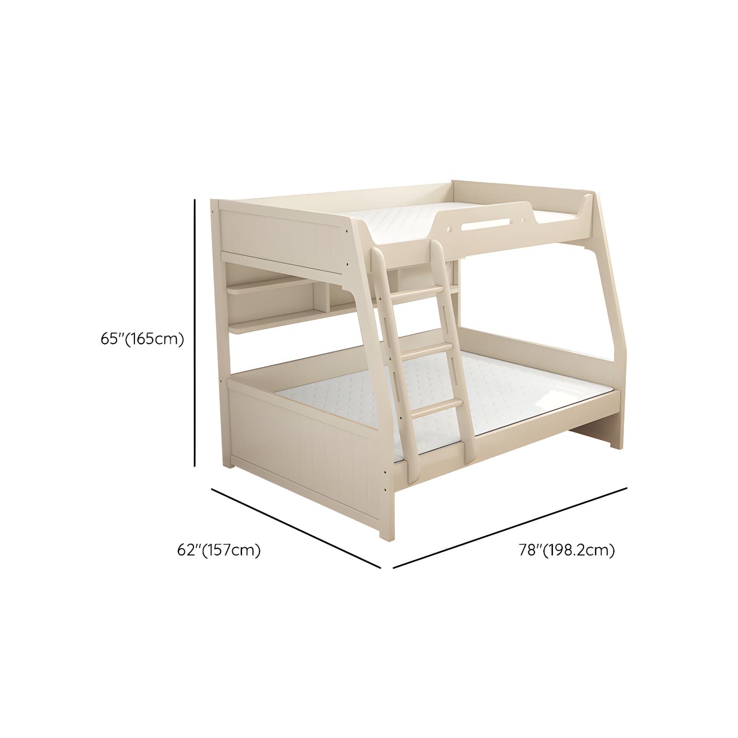 Solid Color Wood Bunk Bed Modern No Distressing Mattress Included Bunk Bed - image 17