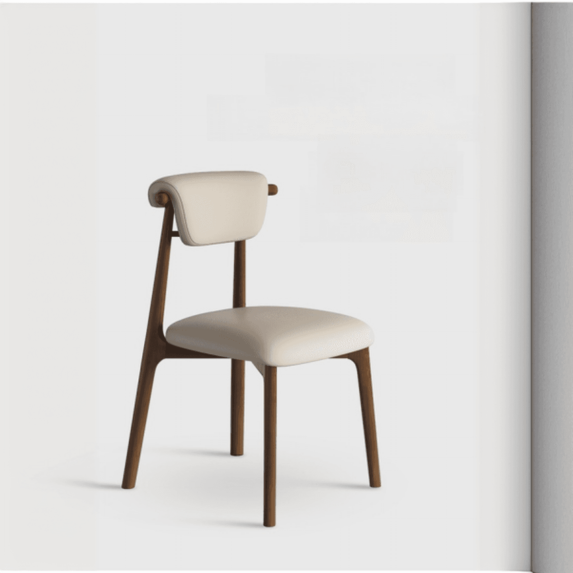 Casual Side Chair in Vinyl Leather with Wood Legs, Low Back, Framed and Balanced - image 12
