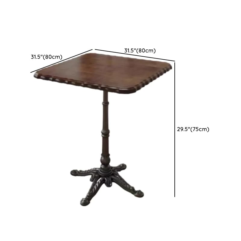 Industrial Natural Wood Finish Dining Table with a Rubber Solid Wood Tabletop and Metal Black Base - image 14