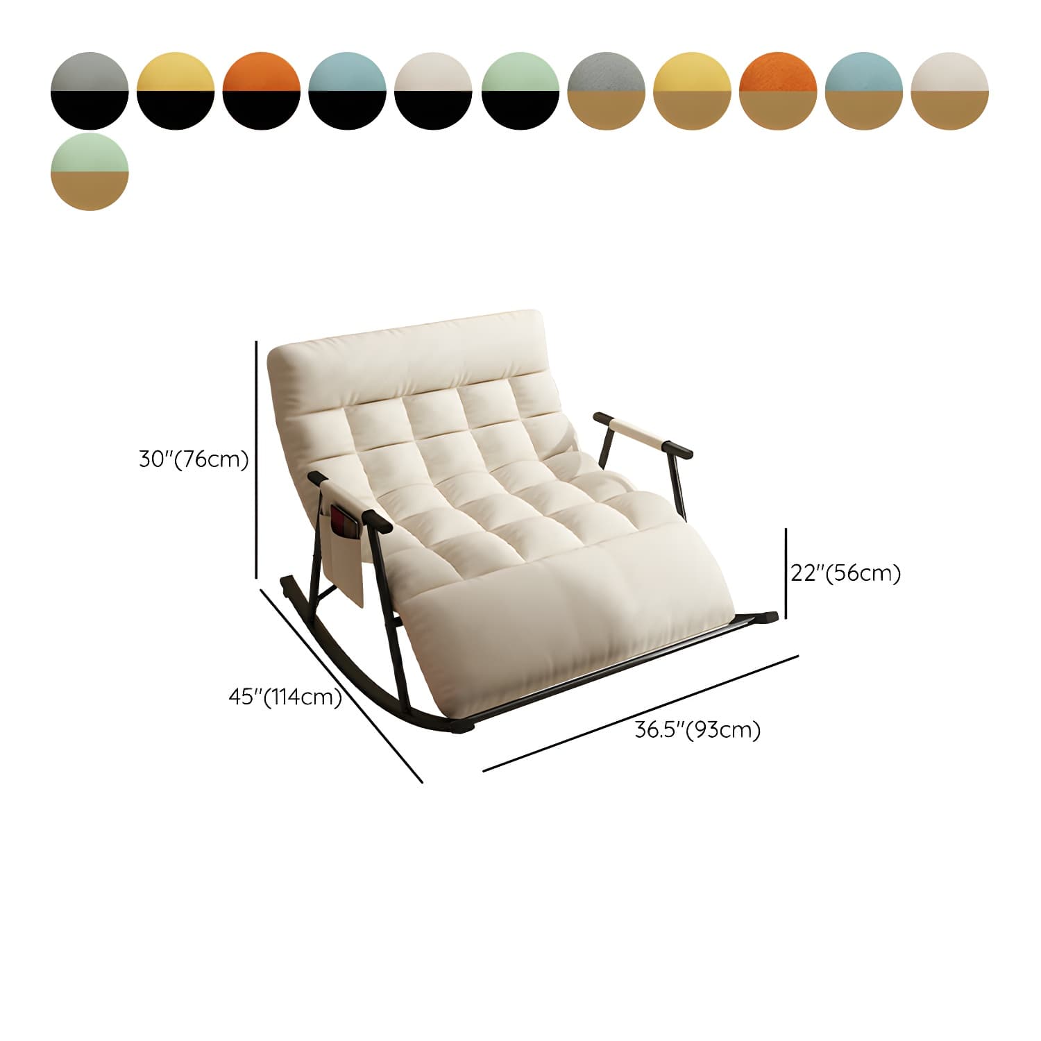 Stylish and Modern Upholstered Rocking Chair for Home Decor - Comfortable Seating with Track Arms - image 19