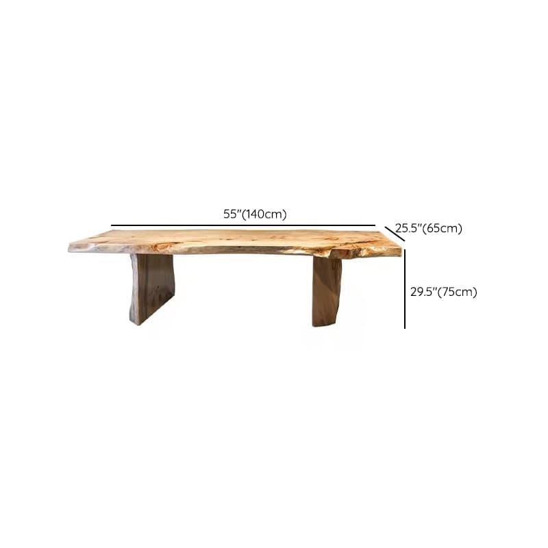 Modern Simple Style Rectangular Pine Dining Table with Natural Finish, Standard Height, Fixed Mechanism, for 8/6/4 People - image 8