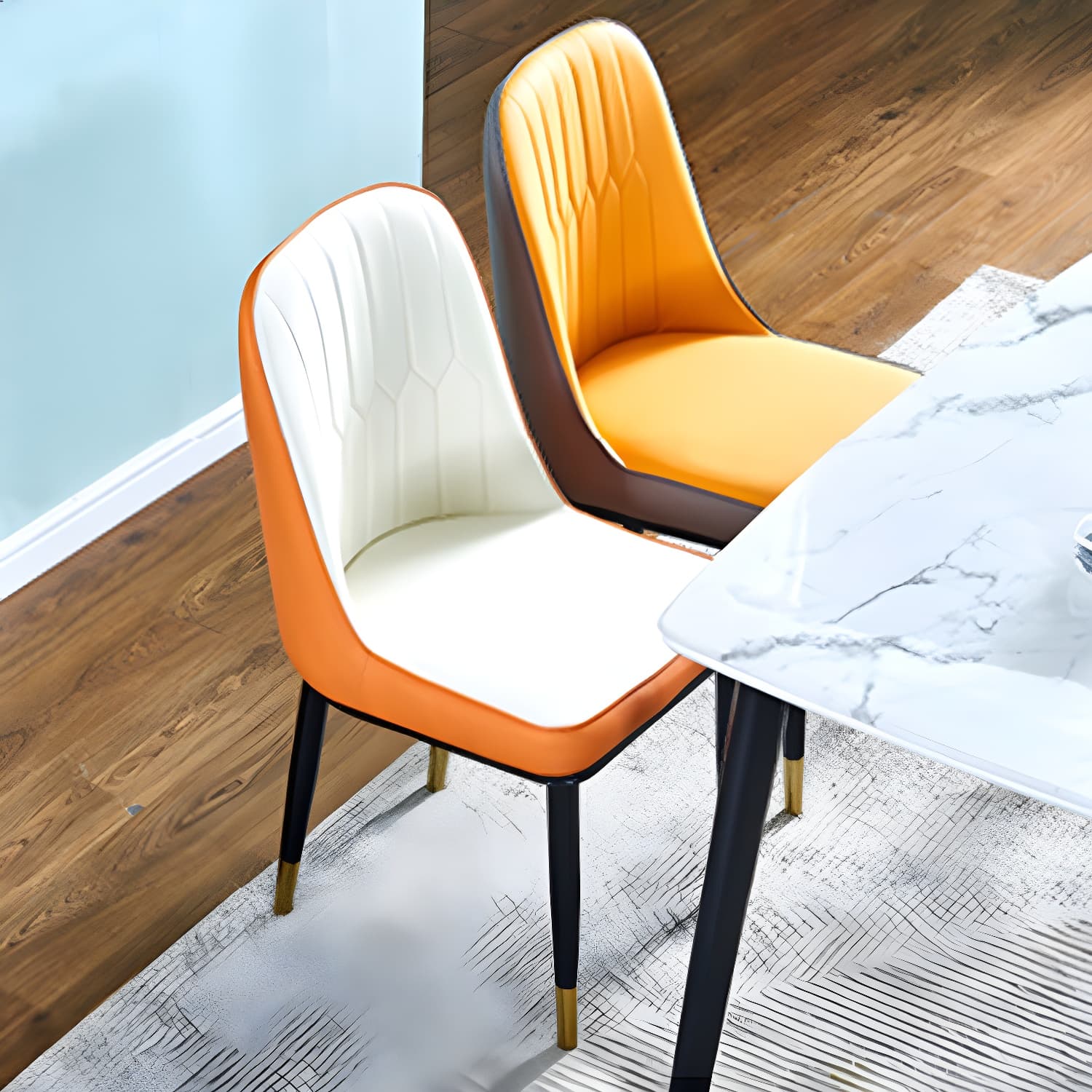 Metal Base Indoor Chair 18'' Wide Parsons Leather Chair for Restaurant - image 21
