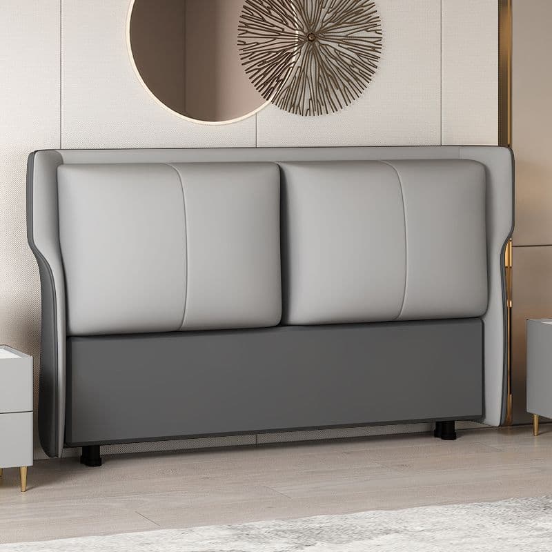 Standard（36-55“） Free-standing Standard Full(54"W x 75"L)/Twin(38"W x 75"L) No Distressing Rectangular Wingback Headboard with Sponge Filing and Wood/ Upholstery Frame