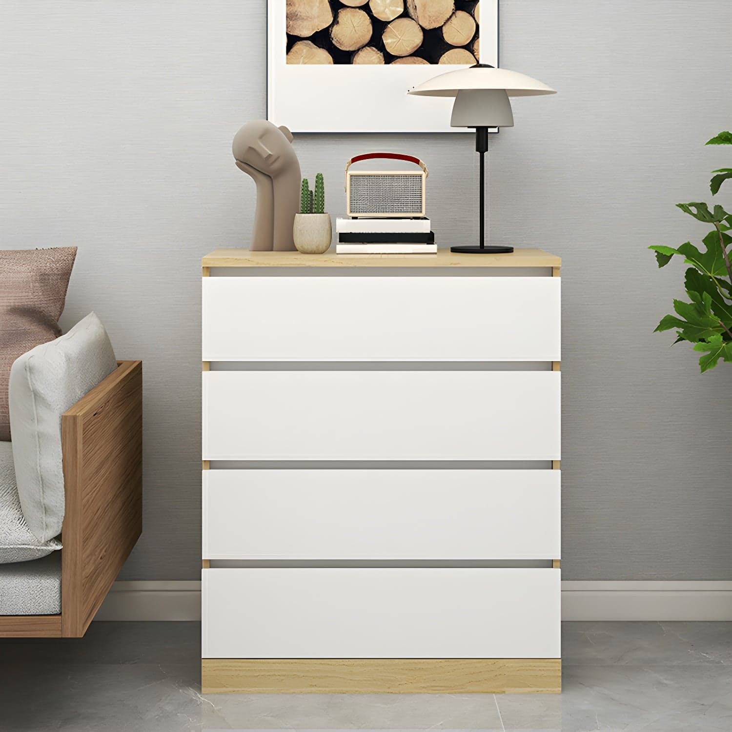 Contemporary Narrow Wood Dresser with Drawers for Living Room - image 4
