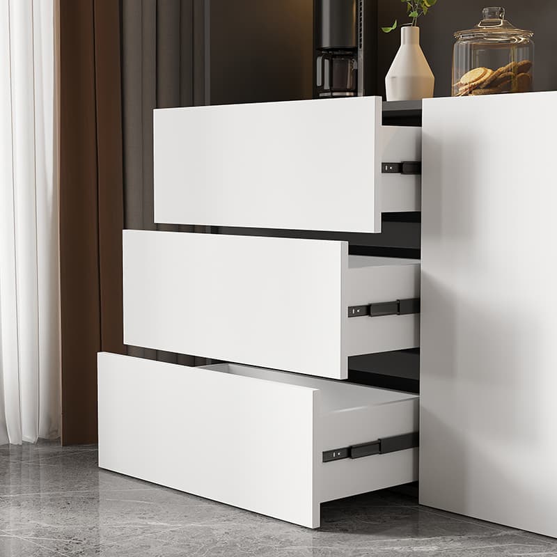 White Modern Buffet Cabinet with Cabinets and Shelves, Full Assembly Needed - image 4
