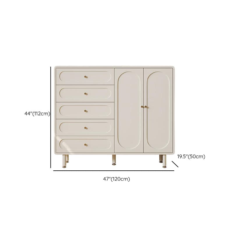 Chalk Casual Composite Wood Combo Dresser with 5/4 Drawers, Hutch, 3 Interior Shelves, Horizontal Orientation - image 9