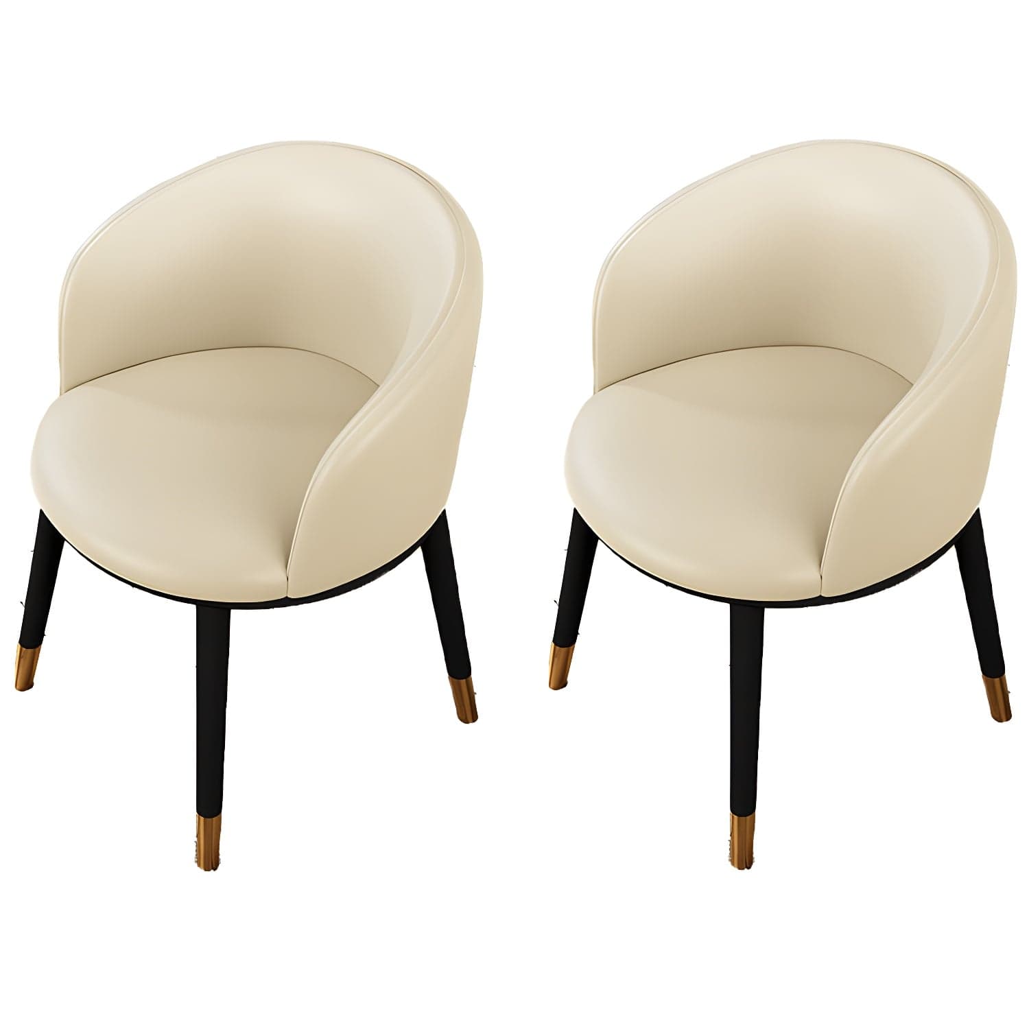 Contemporary Leather Home Arm Chair Solid Back Matte Finish Dining Chair - image 14