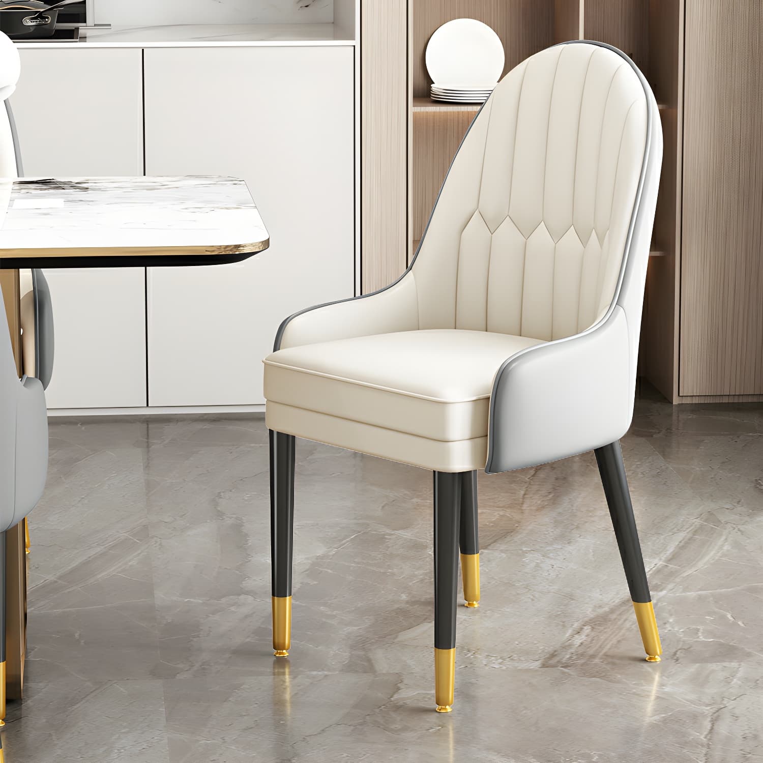 Dining Room Armless Dining Chair Parsons Faux Leather Dining Chair - image 8