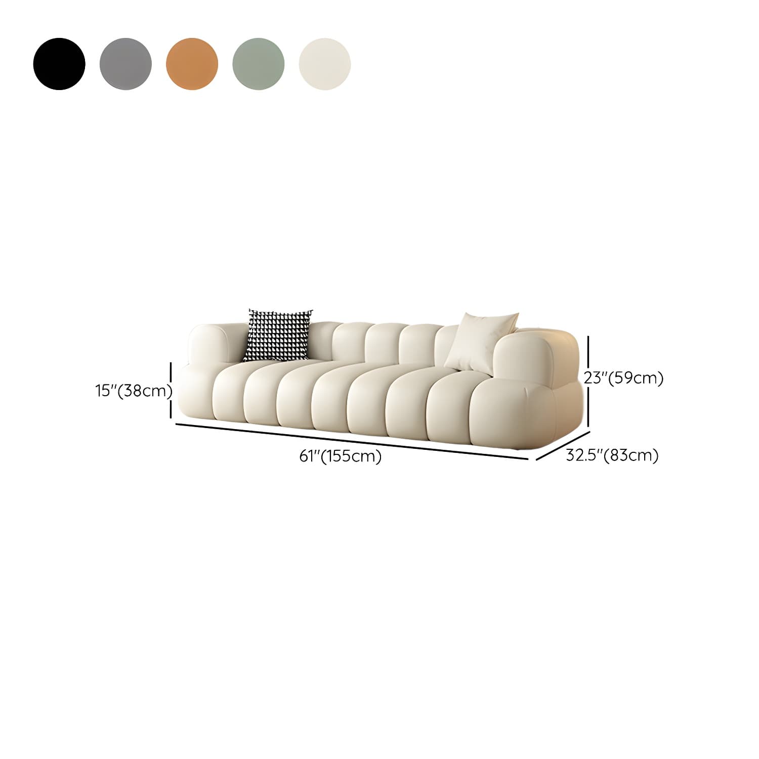 Modern Wood Frame Sofa with Tuxedo Arms and Solid Color Upholstery in Standard Size - image 17