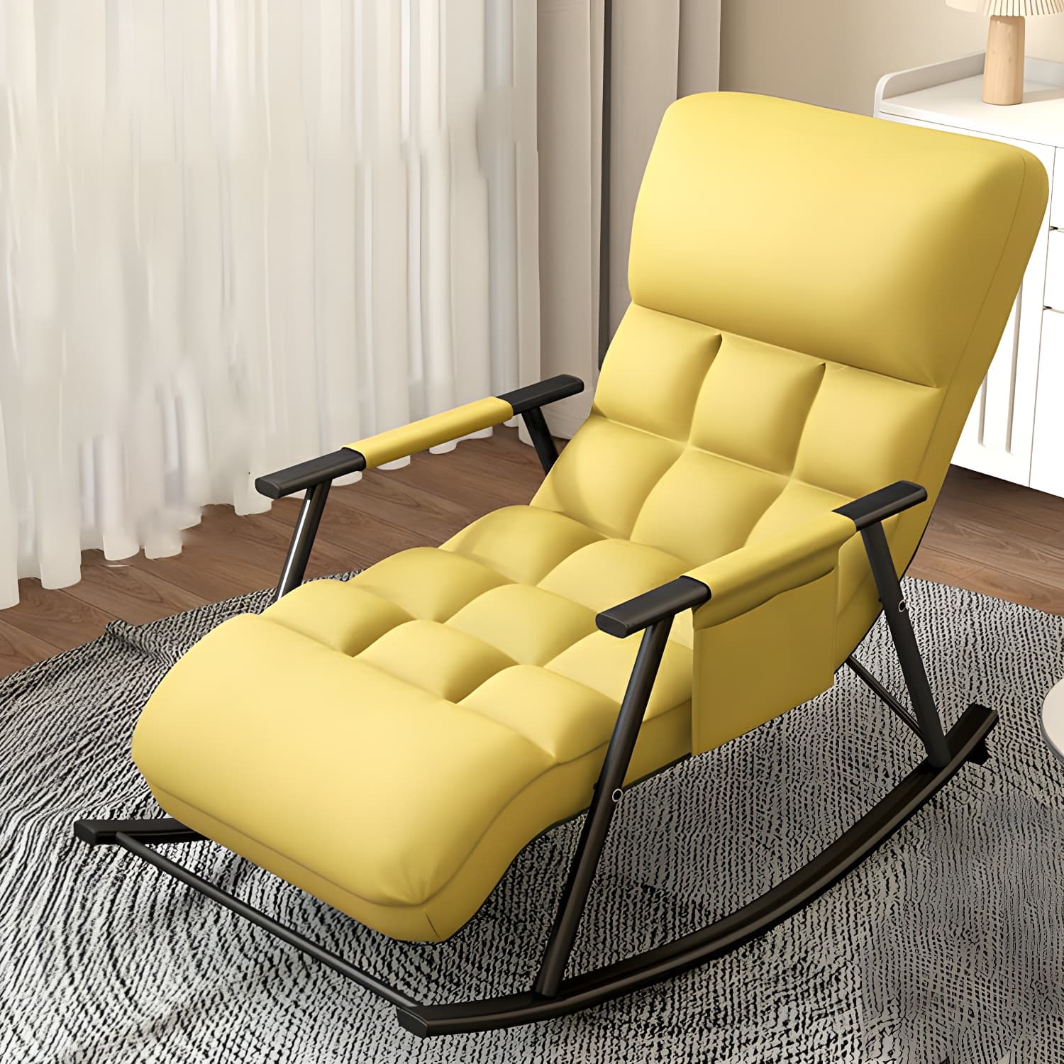 Elegant Modern Upholstered Rocking Chair - Stylish Home Decor with Fun Freshness - image 17