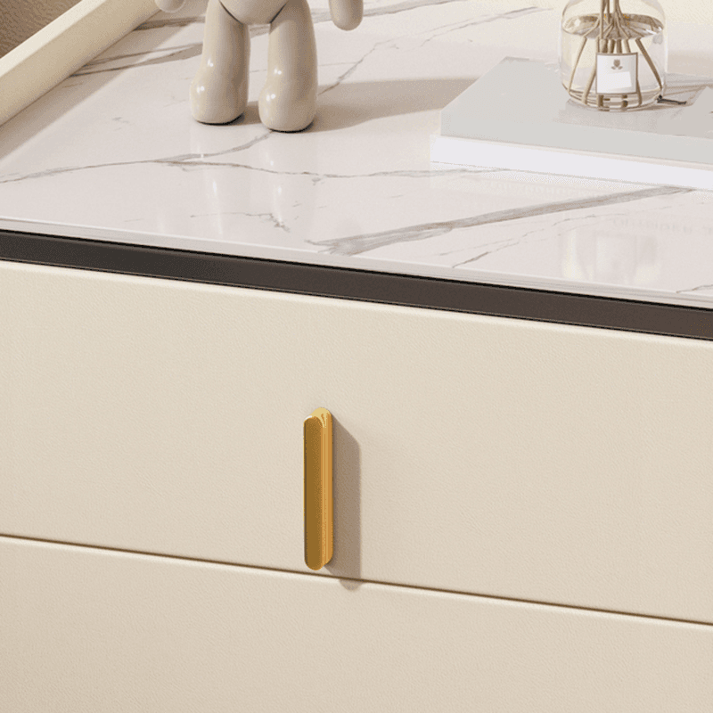 Minimalist 2 Tiers Drawer Storage Bedside Table with Faux Marble Countertop - image 12
