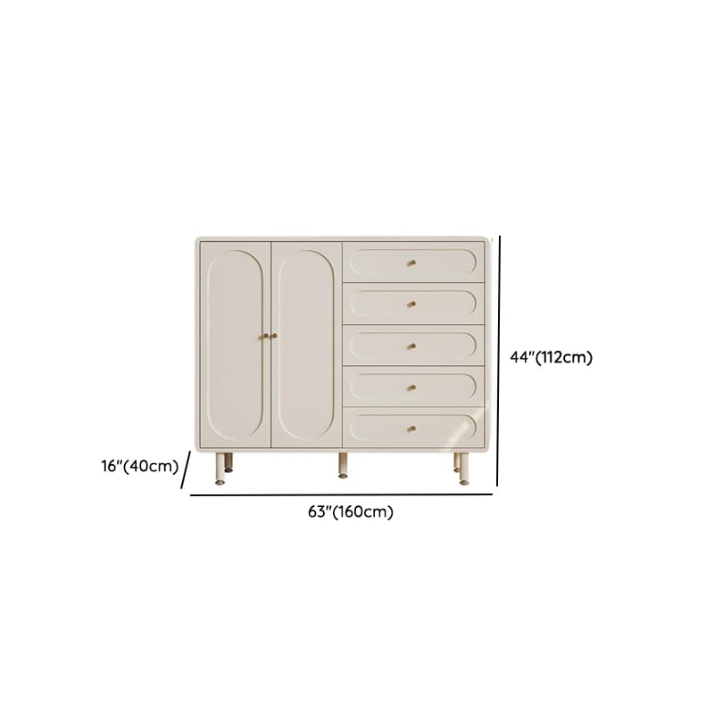 Chalk Casual Composite Wood Combo Dresser with 5 Drawers, Hutch, 3 Interior Shelves, Horizontal/Vertical - image 17