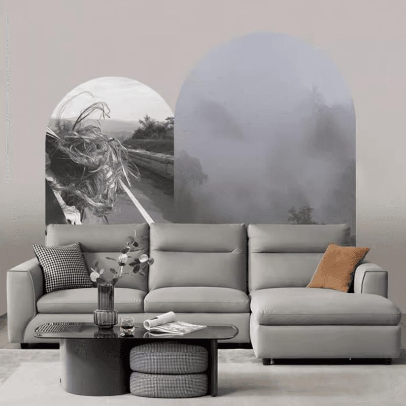 Straight/L-Shape Cotton Upholstered Sofa Couch/Sofa Chaise, Horizontal/Right Hand Facing Orientation