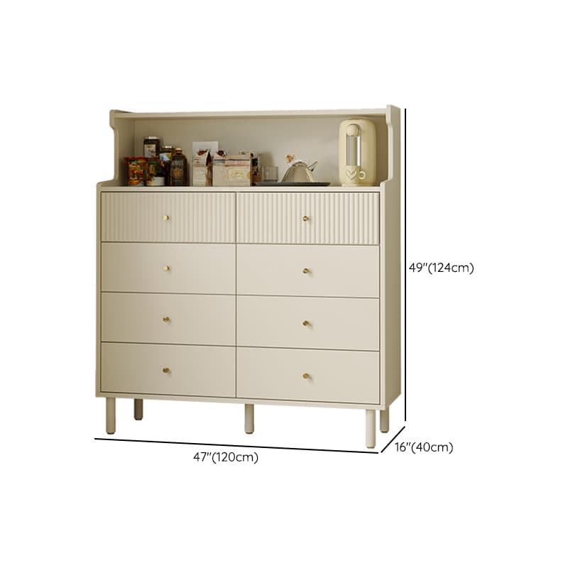 Chalk Casual Raw Wood Console Dresser/Bachelor Chest with Shelves, 8 Drawers/4 Drawers, Vertical Orientation - image 6