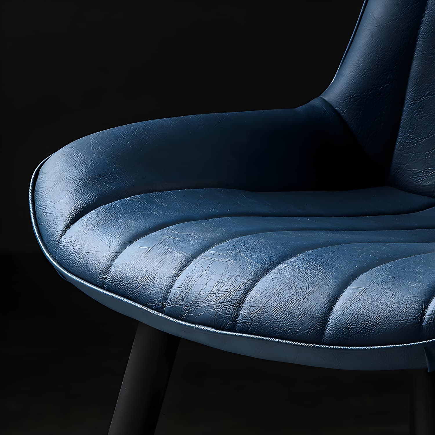 Modern Design Faux Leather Side Chair with 4 Metal Black Finish Legs Solid Back Armless Chair - image 12