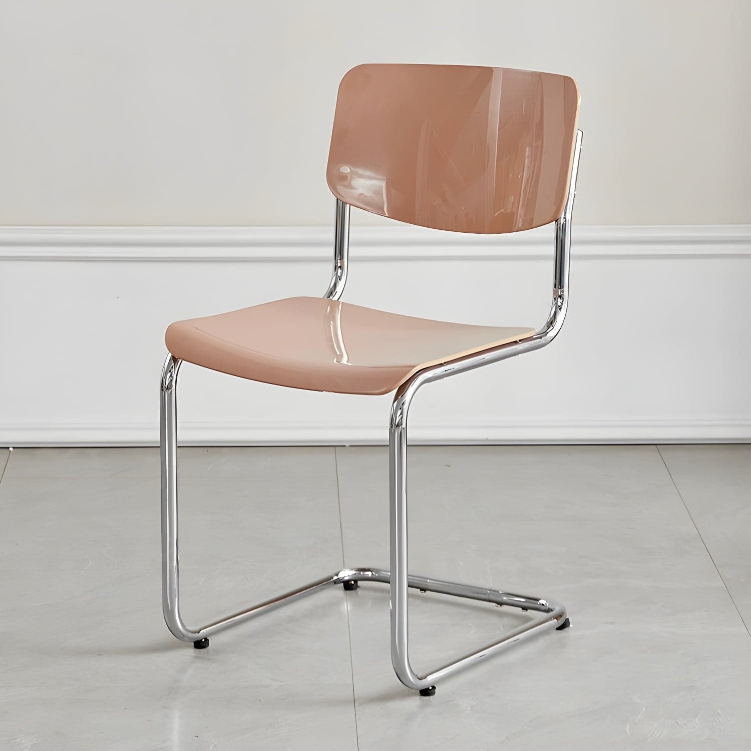 Modern Plastic & Acrylic Side Chair with Low Back and Open Back Style - Silver Leg Color - image 6