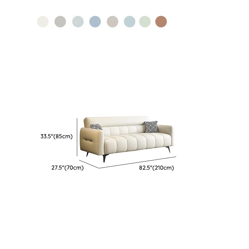 Trendy Solid Color Scratch-immune Convertible Sofa in Grey/Cerulean/Light Green with Arm, Seats 3/4-seater/2 People, and 2 Pillows - image 18