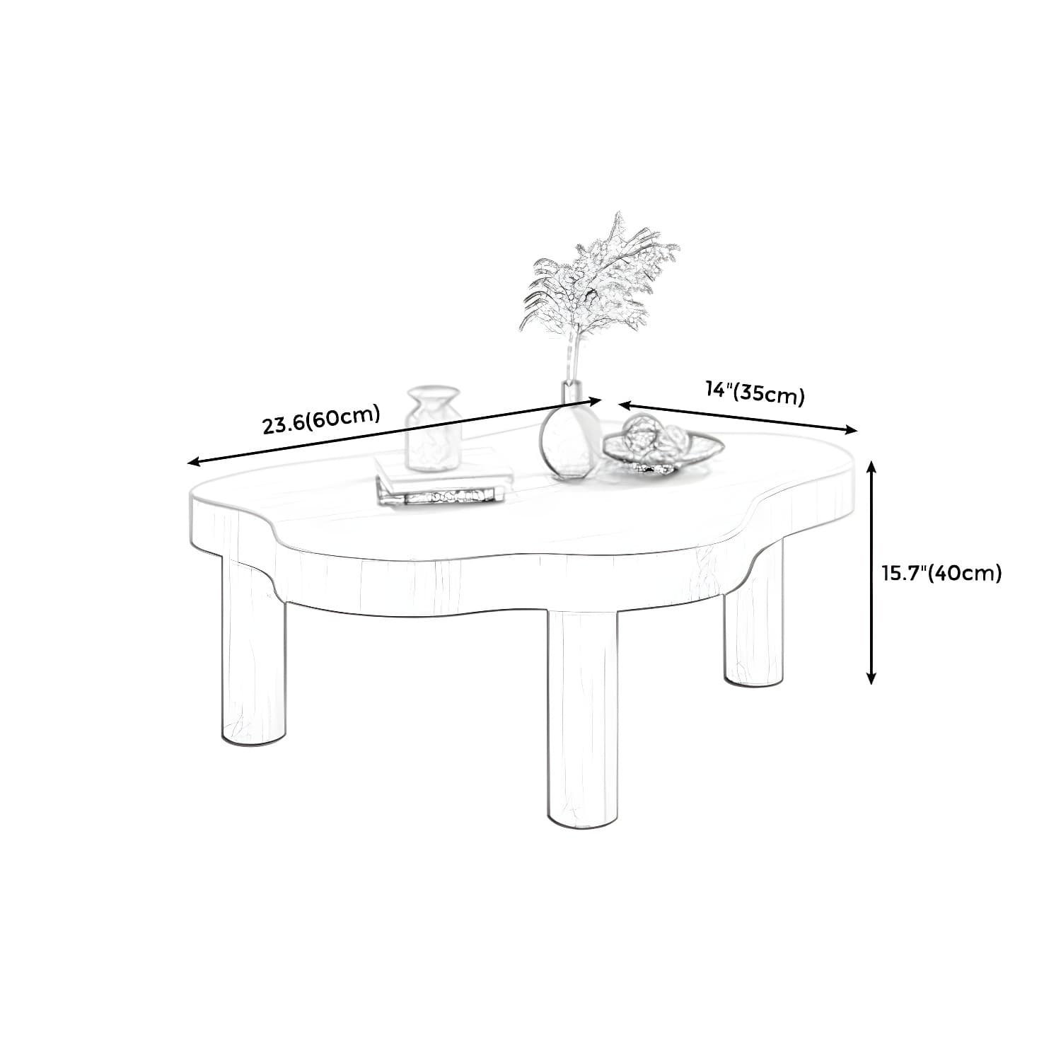 Contemporary 3 Legs Coffee Table Wood Cloud Shaped Cocktail Table - image 13