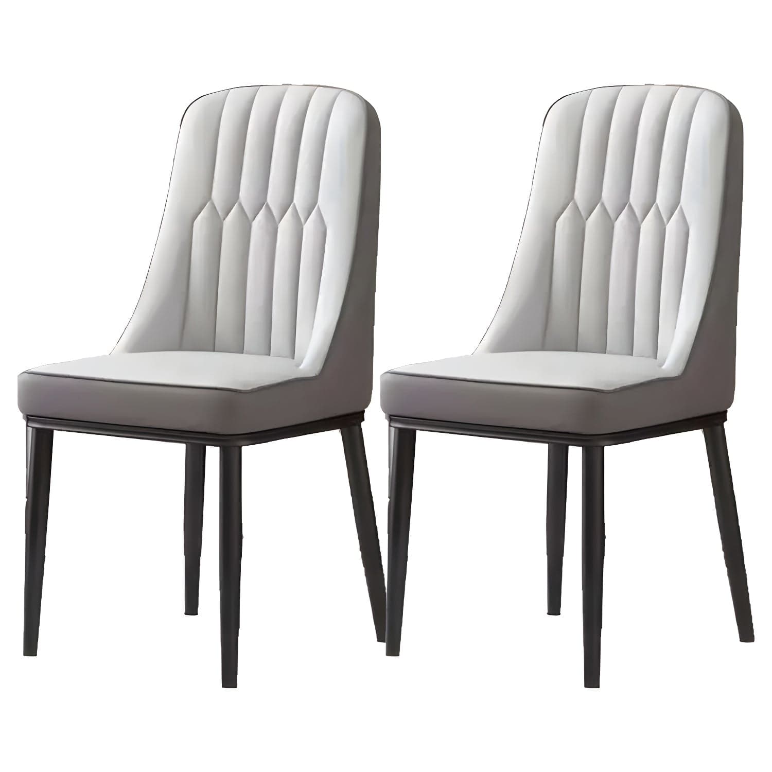 Glam Parsons Dining Side Chair Leather Indoor Dining Chair with Metal Legs - image 5