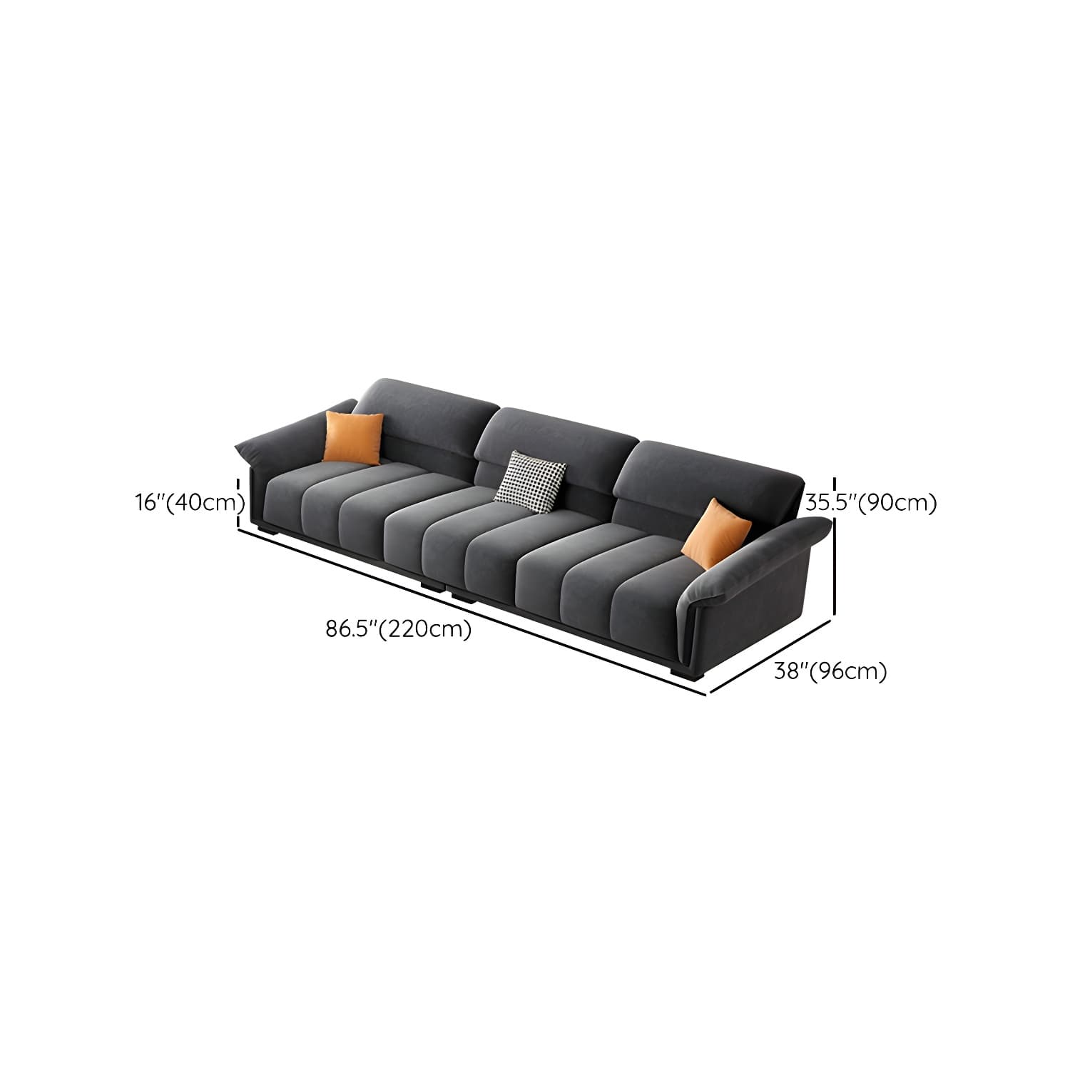 Modern Gray Velvet Sectional Sofa - Flared Arm, Plush Comfort - image 11