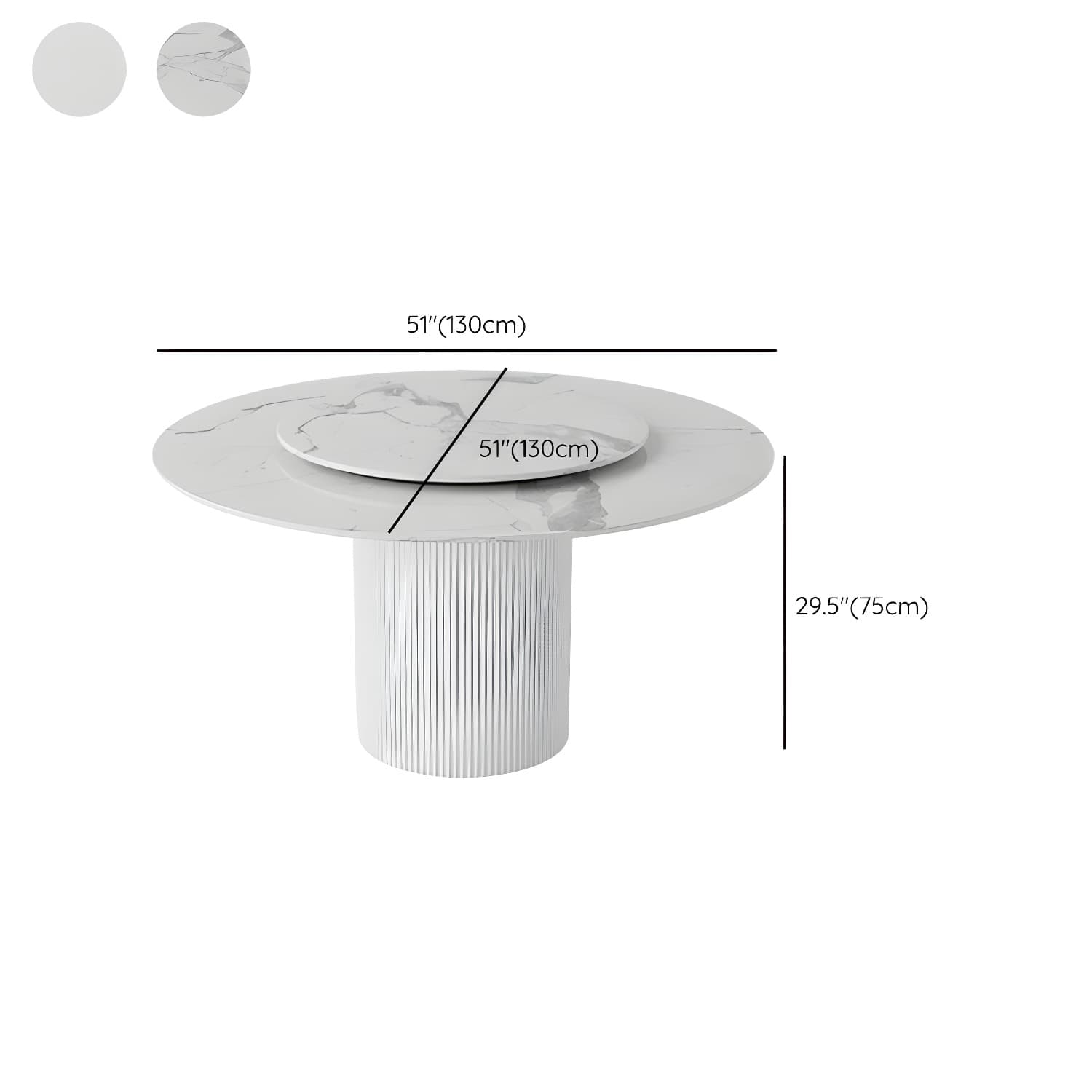Modern 1/4/5/7 Pieces Dining Set Round Stone Dining Table for Kitchen - image 19