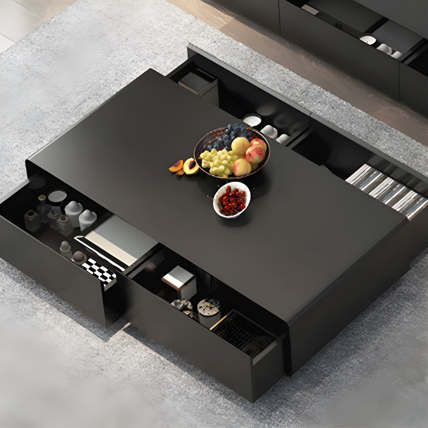 Modern Style Rectangular Wooden Table Abstract Base Coffee Table - image 9