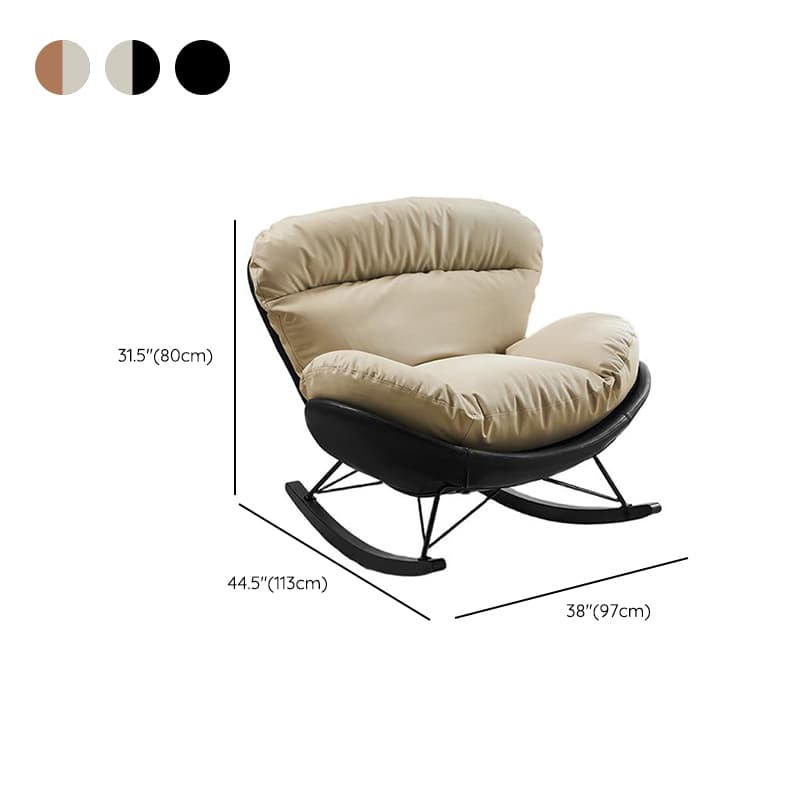 Simple Upholstered Rocking Chair with Padded Comfort - image 14