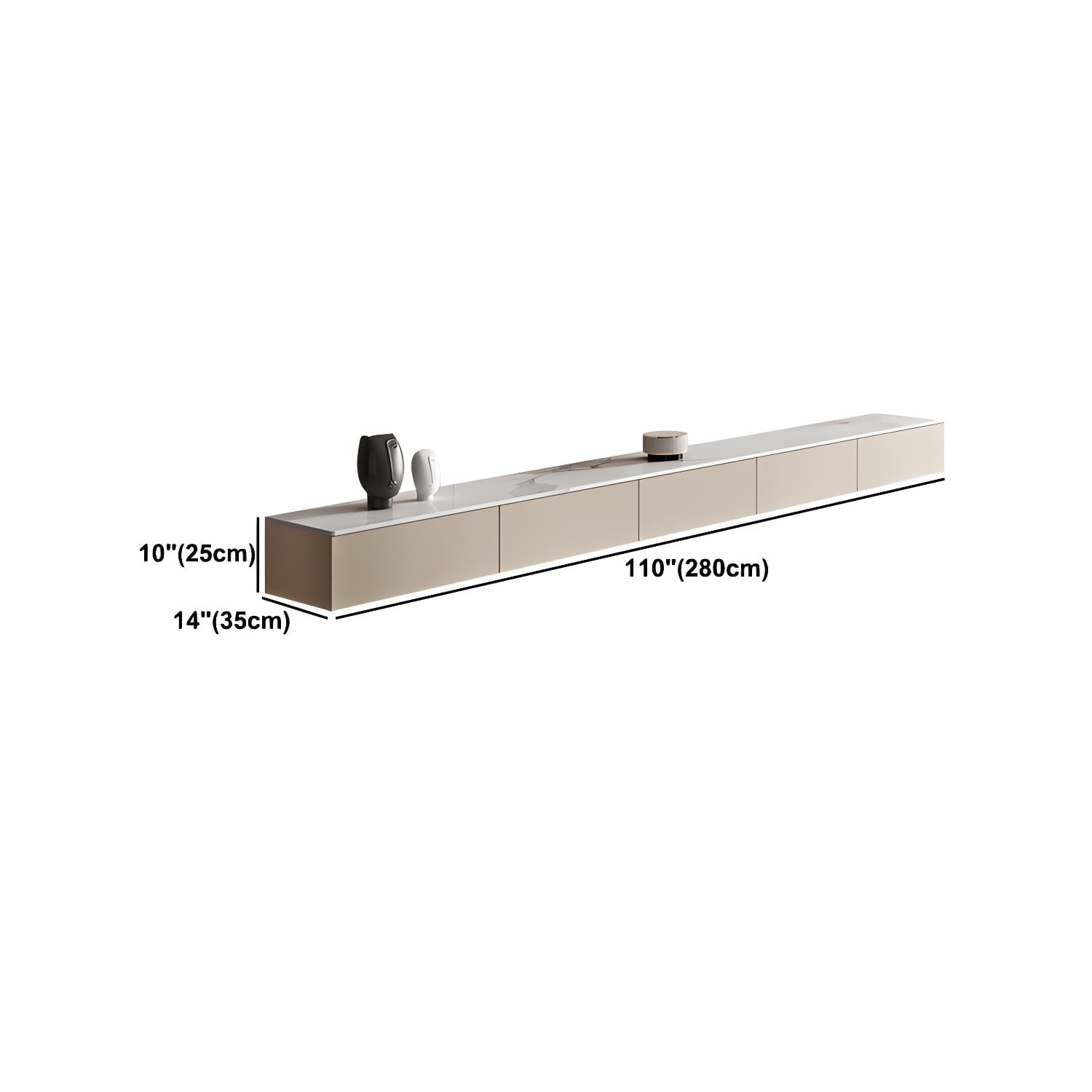 Contemporary TV Stand Console Wall-mounted TV Console with Drawers - image 13
