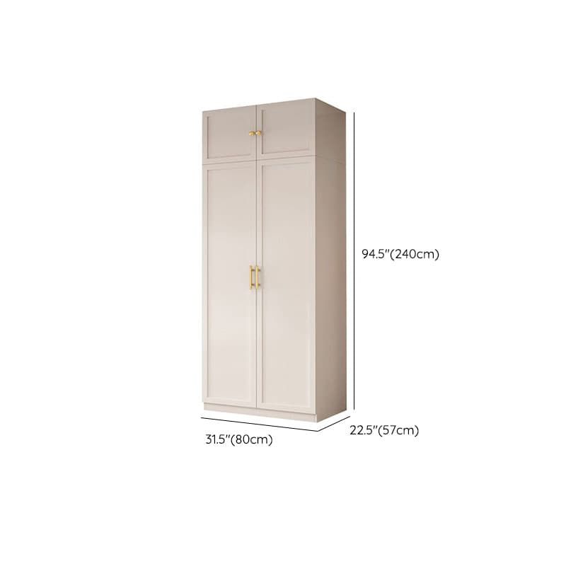 Simple Beige Engineered Wood Freestanding Armoire Cabinet with Soft Close Door, Clothing Rod & Interior Shelves - image 21