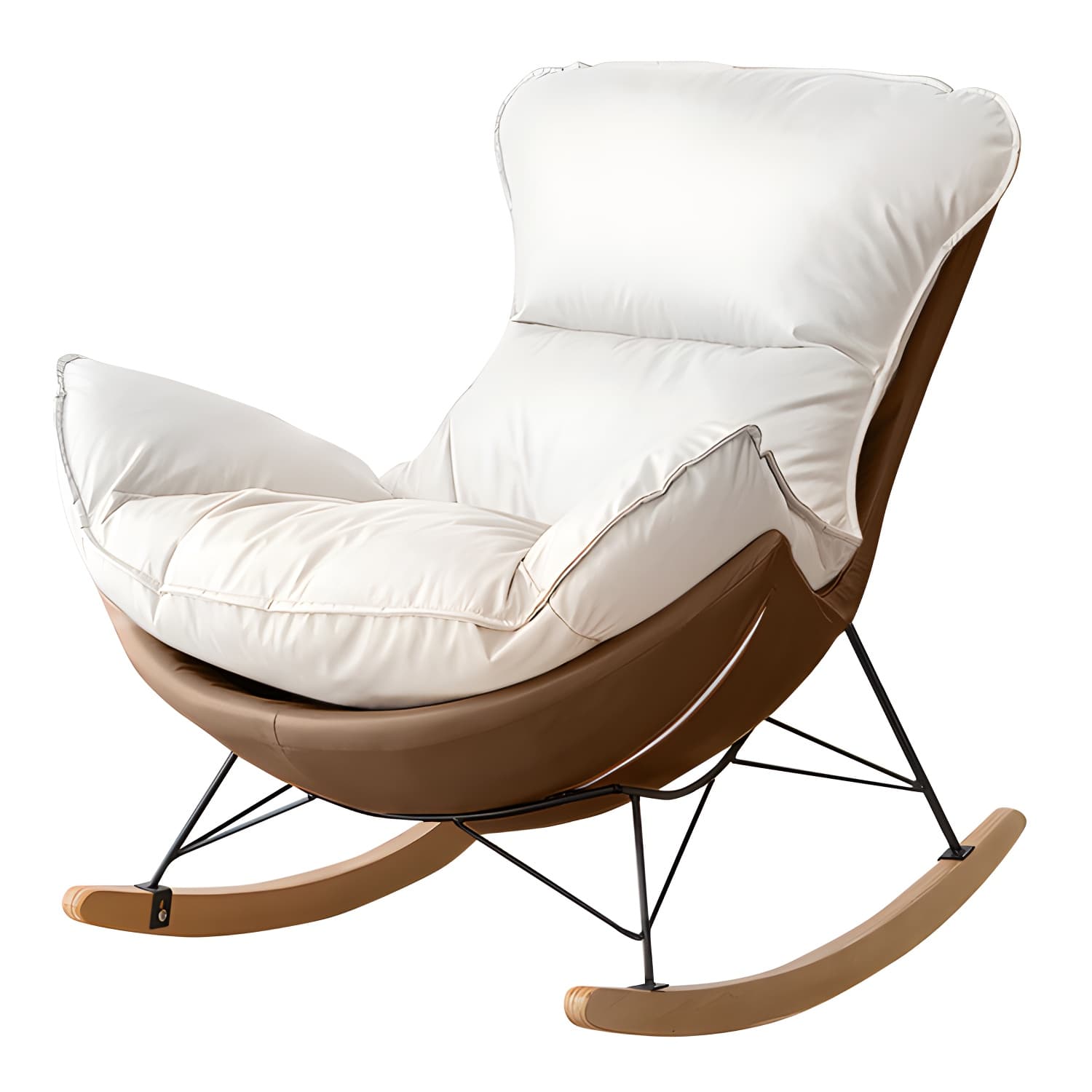 Stylish and Comfortable Modern Upholstered Rocking Chair with Removable Back Cushion - image 15