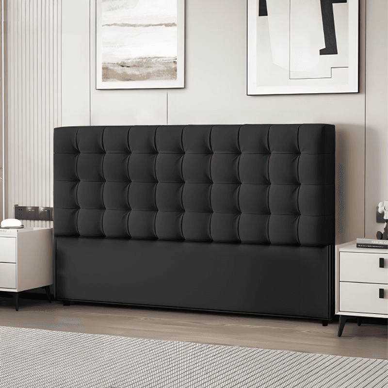 Modish No Distressing Button-tufted Panel Headboard in Rectangle Shape for King/Queen/Full Bed with Sponge Upholstery Fill and Standard Height