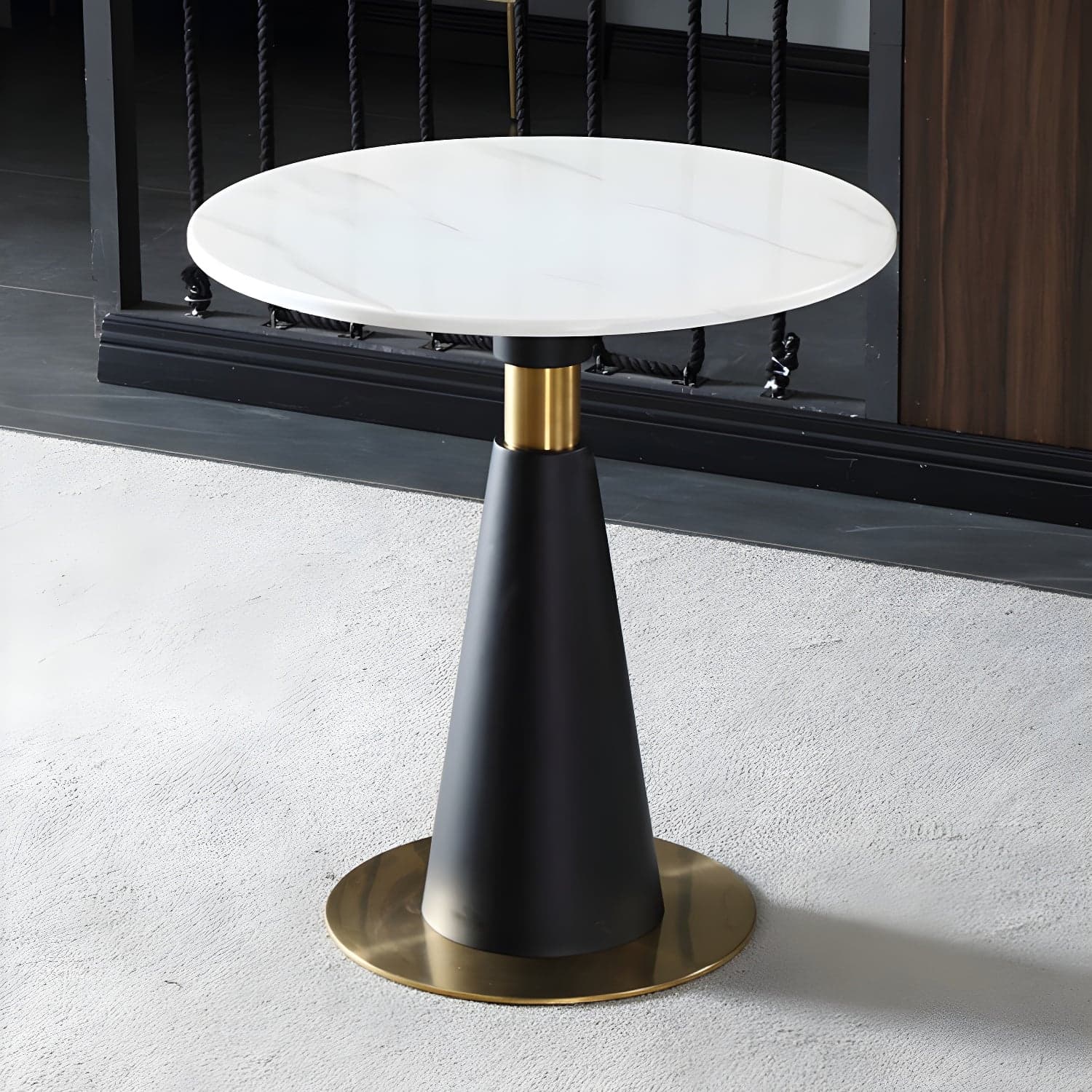 Metal Traditional Luxury Round Table Marble Top Indoor Table with Pedestal - image 6