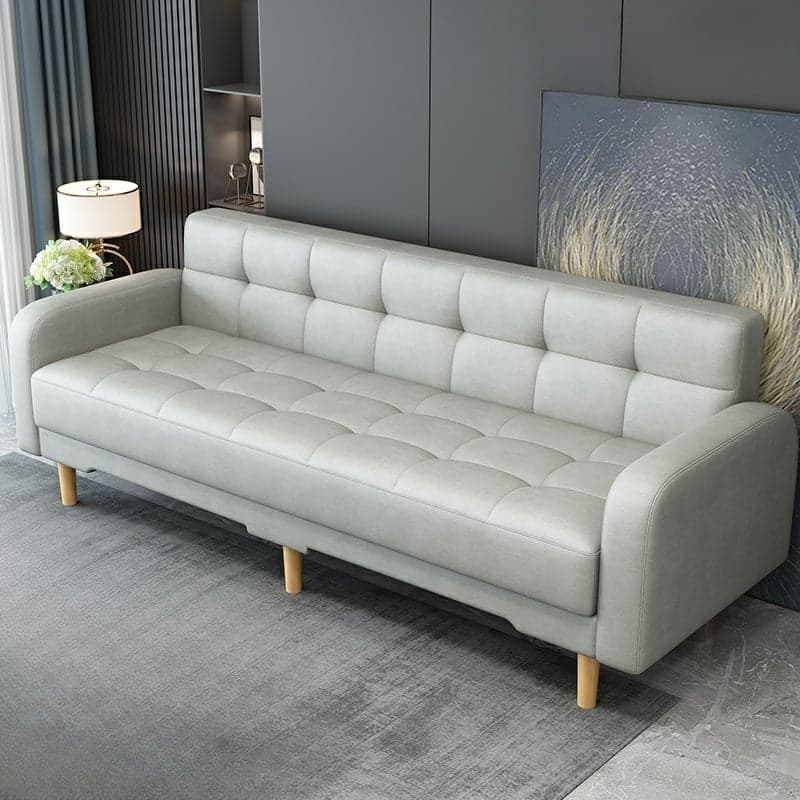 Square Arm Foldable Convertible Sofa with Biscuit Back for Living Spaces - image 8