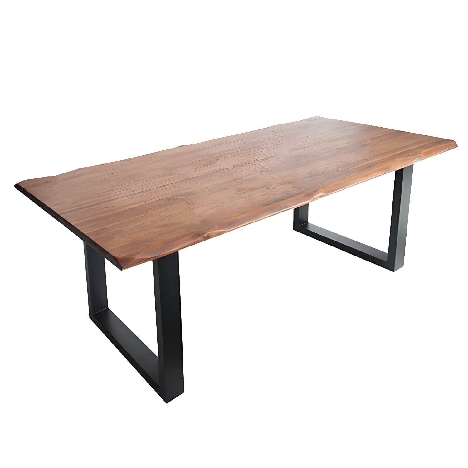 Rectangle Double Pedestal Industrial Dining Table Fixed Table of Solid Wood