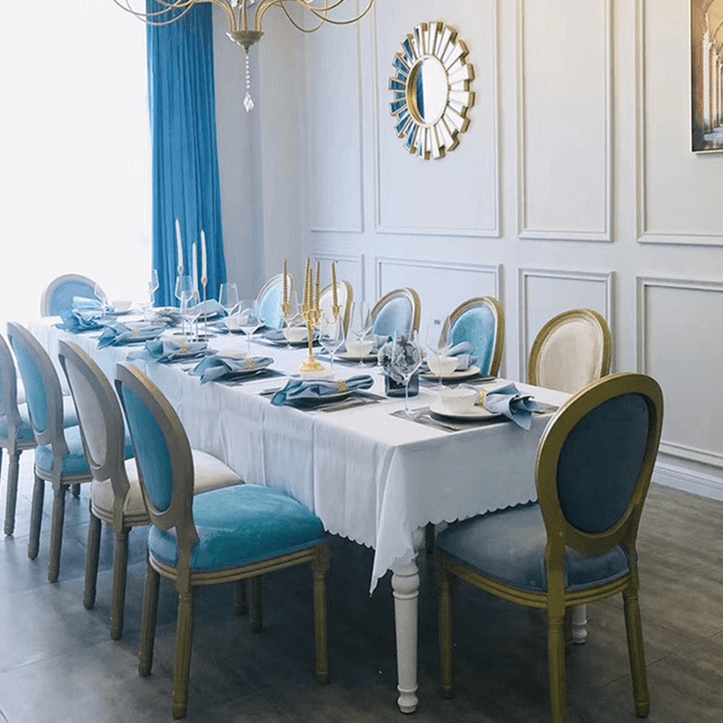 Golden Legged King Louis Back Armless Chair for Dining Room, Outlined Frame with Foot Pads, Steady and Stable - image 17
