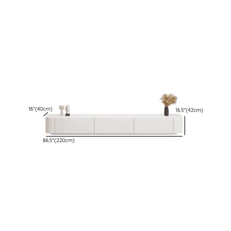 Modern White Long Over 67 inches TV Stand Featuring Without Legs Design and Self-Close Drawer Glides - image 18