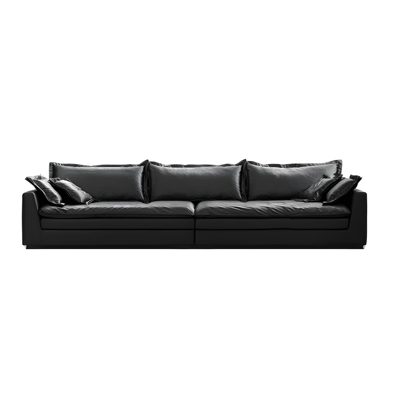 Modern Black Stationary Sectional Sofa with Wood Frame and Tech Cloth Upholstery - image 5