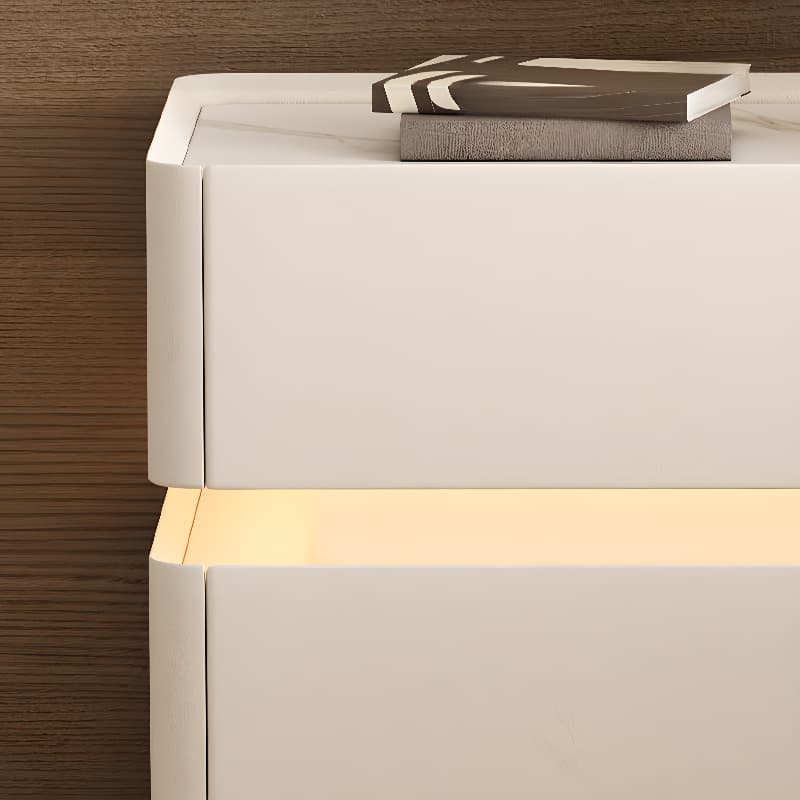 Trendy Drawer Storage Bedside Table with 2 Drawers and Pine Wood Countertop - image 11
