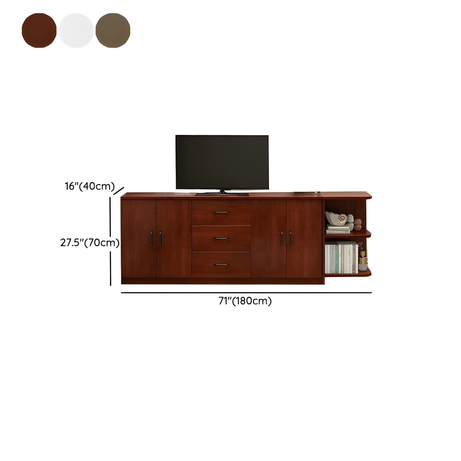Modern Solid Wood Corner TV Stand Console with Storage Drawers & Shelves - image 16
