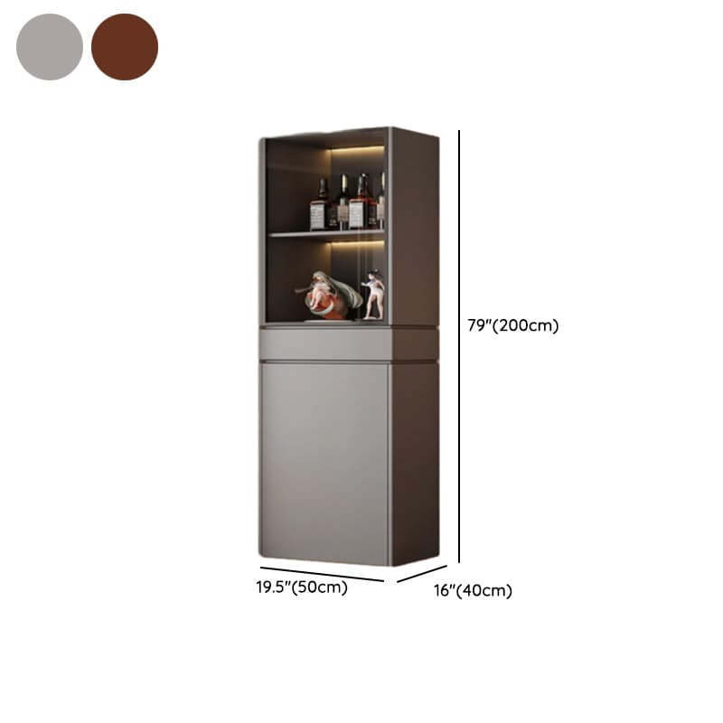 Rectangular Detached Accent Cabinet with Damp-proof, Scratch-immune Glazed Door in Chalk/Sepia and Soft Close Drawer - image 14