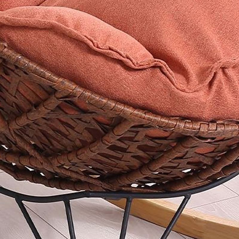 Stylish Wicker & Rattan Rocking Chair with Natural Wood Legs - Perfect for Modern Home Décor - image 12