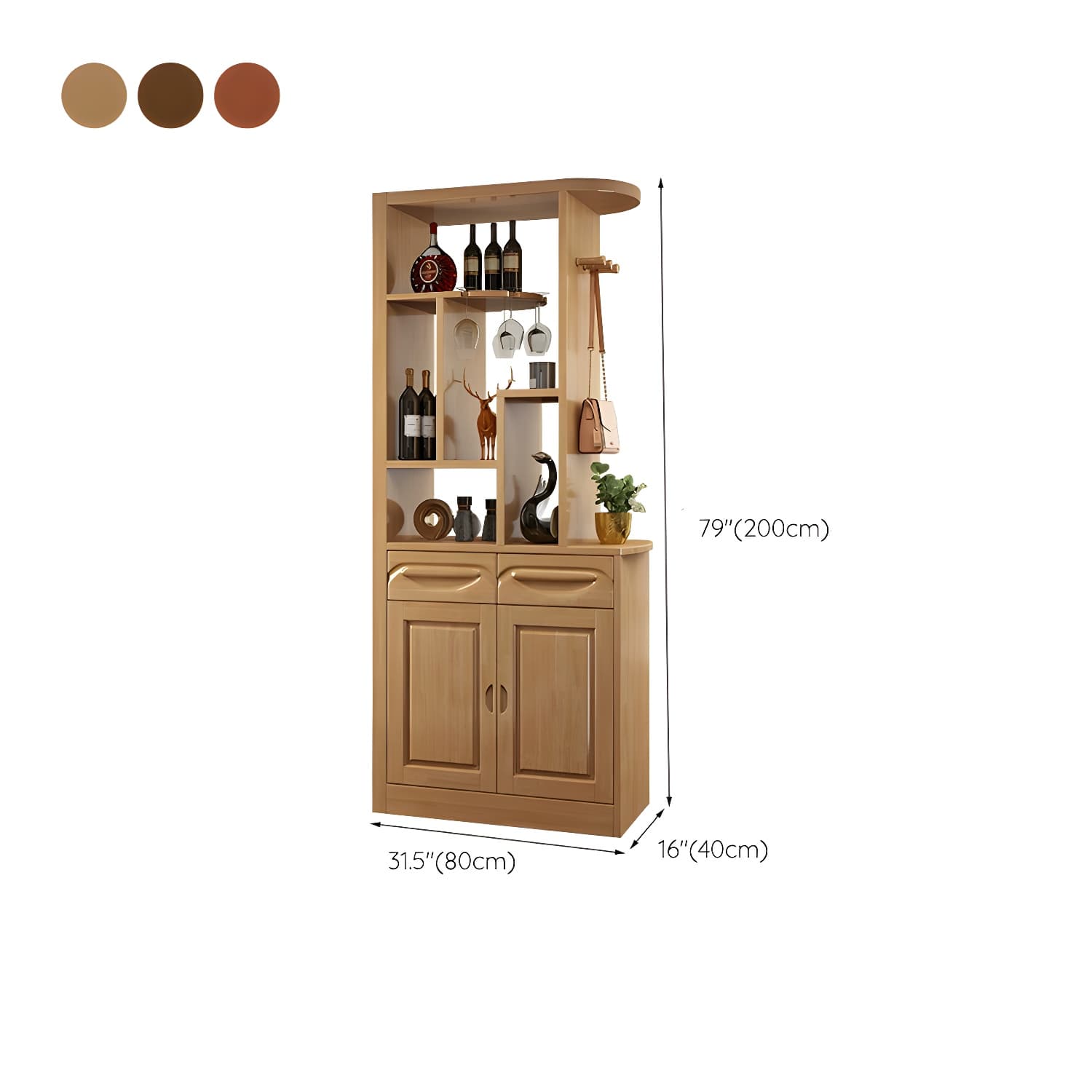 15.7" D Solid Wood 3-Drawer Accent Cabinet with Shelves for Entryway - image 19