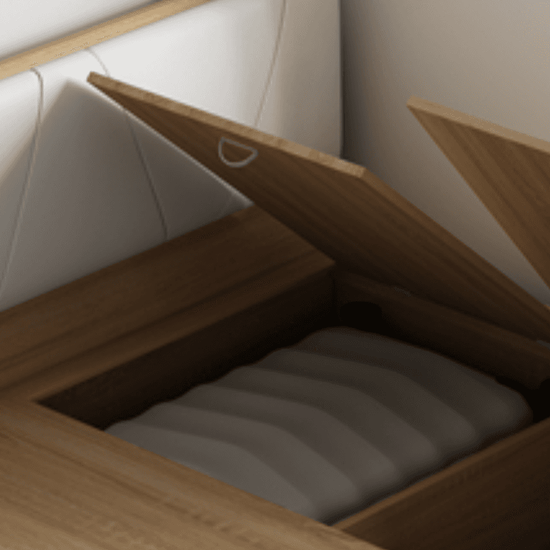 Natural Color Solid Color Storage Included with 4 Storage Boxes for Bedroom