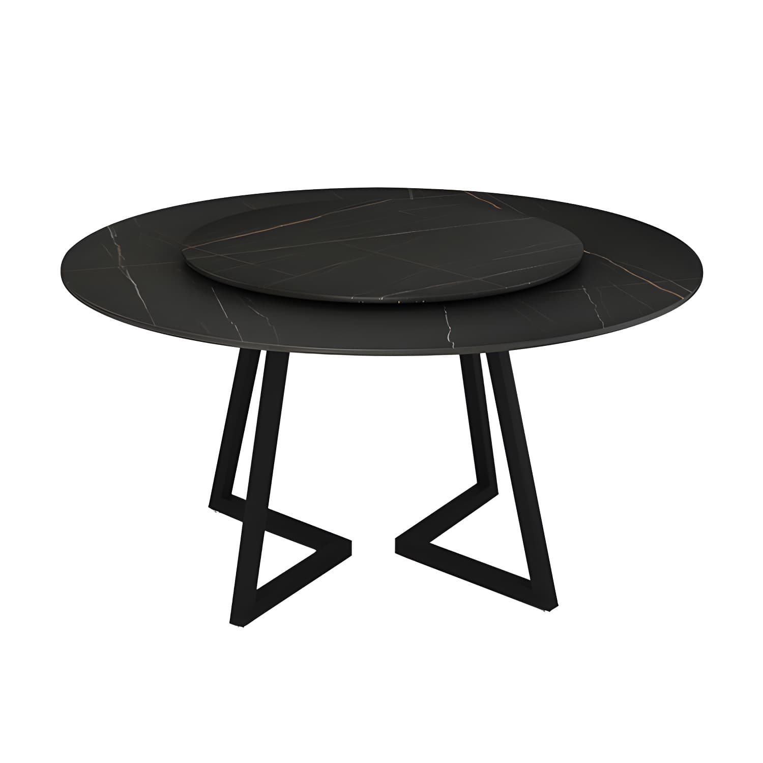 Sintered Stone Dining Table Round Modern Dining Table with Black Frame - image 12