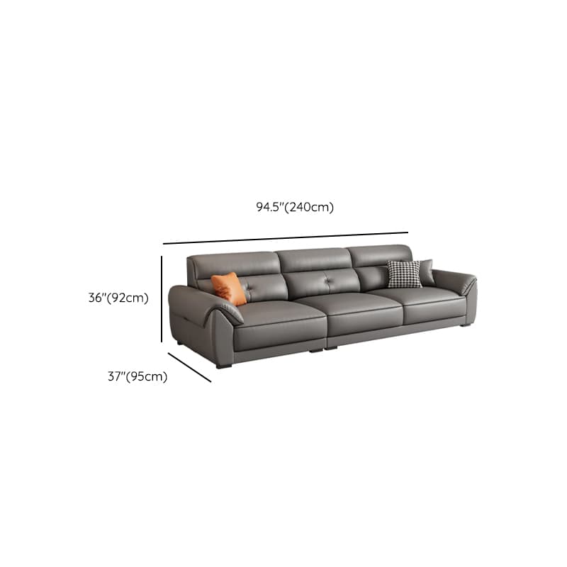 Casual Straight Scratch-repellent Sofa in Dove Grey with Horizontal Orientation, Latex Seat Fill, and Flared Arm - image 9