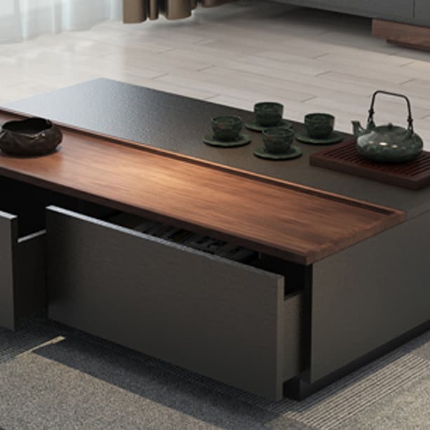 Modern Lift Top Wood Coffee Table with 2 Drawers and Trunk Storage - image 13