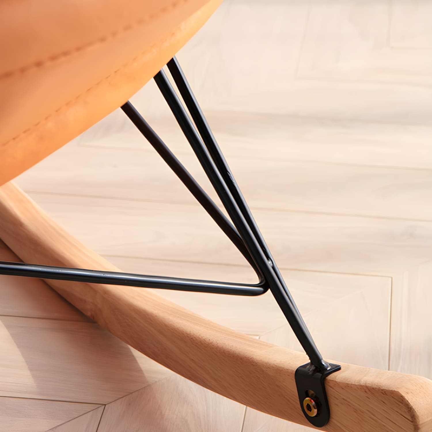 Modern Cushions Rocker Chair Metal Frame Spindle Rocker Chair with Ottoman - image 15